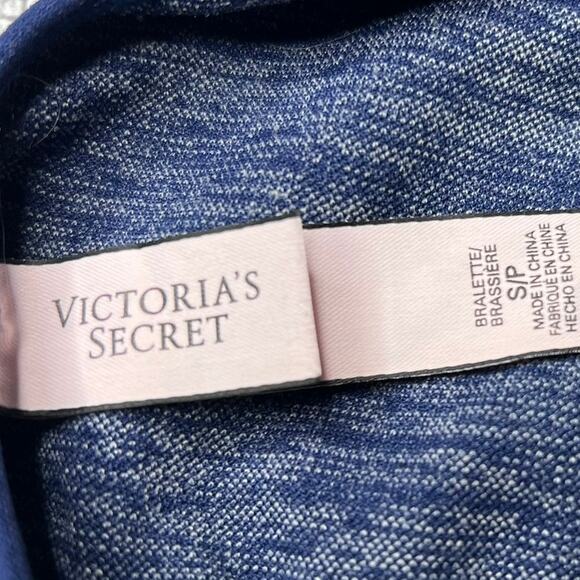 Victoria's Secret Blue Bralette Printed Backless Stretch Sporty Bra Size Small - Picture 5 of 7